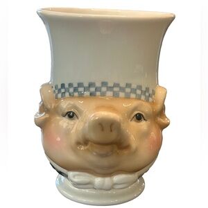 VTG 90s kitschy chef pig mug department 56 Jam Bon statement cottage farmhouse